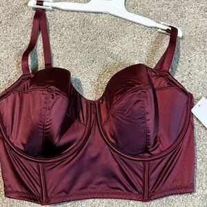 Auden Deep Red Satin Bustier